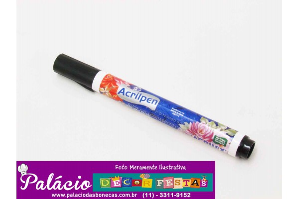 CANETA PARA TECIDO ACRILPEN ACRILEX PRETO 